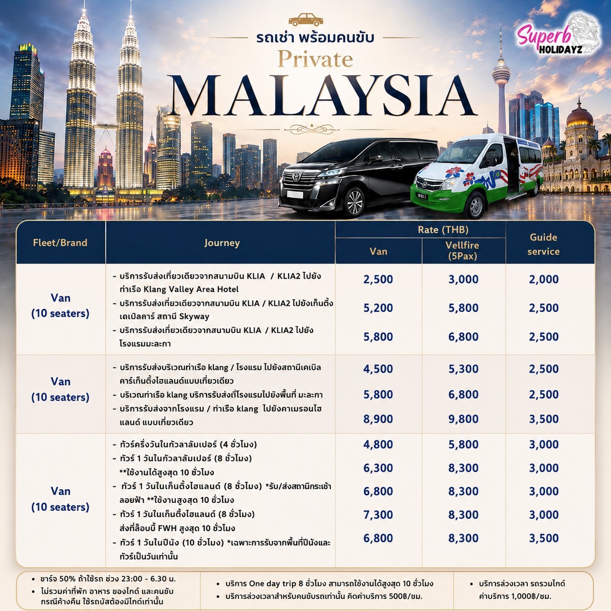 รถเช่า Superb Holidayz