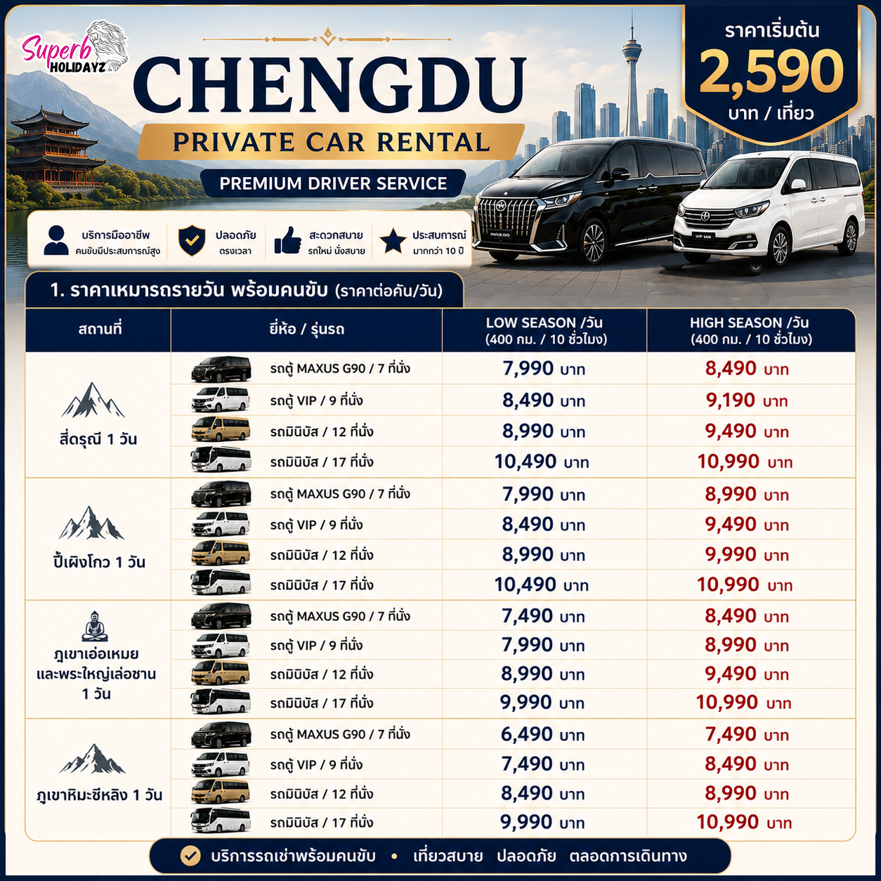 รถเช่า Superb Holidayz